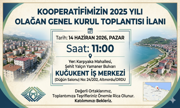 GENEL KURUL TOPLANTISINA ÇAĞRI  14 Haziran 2026